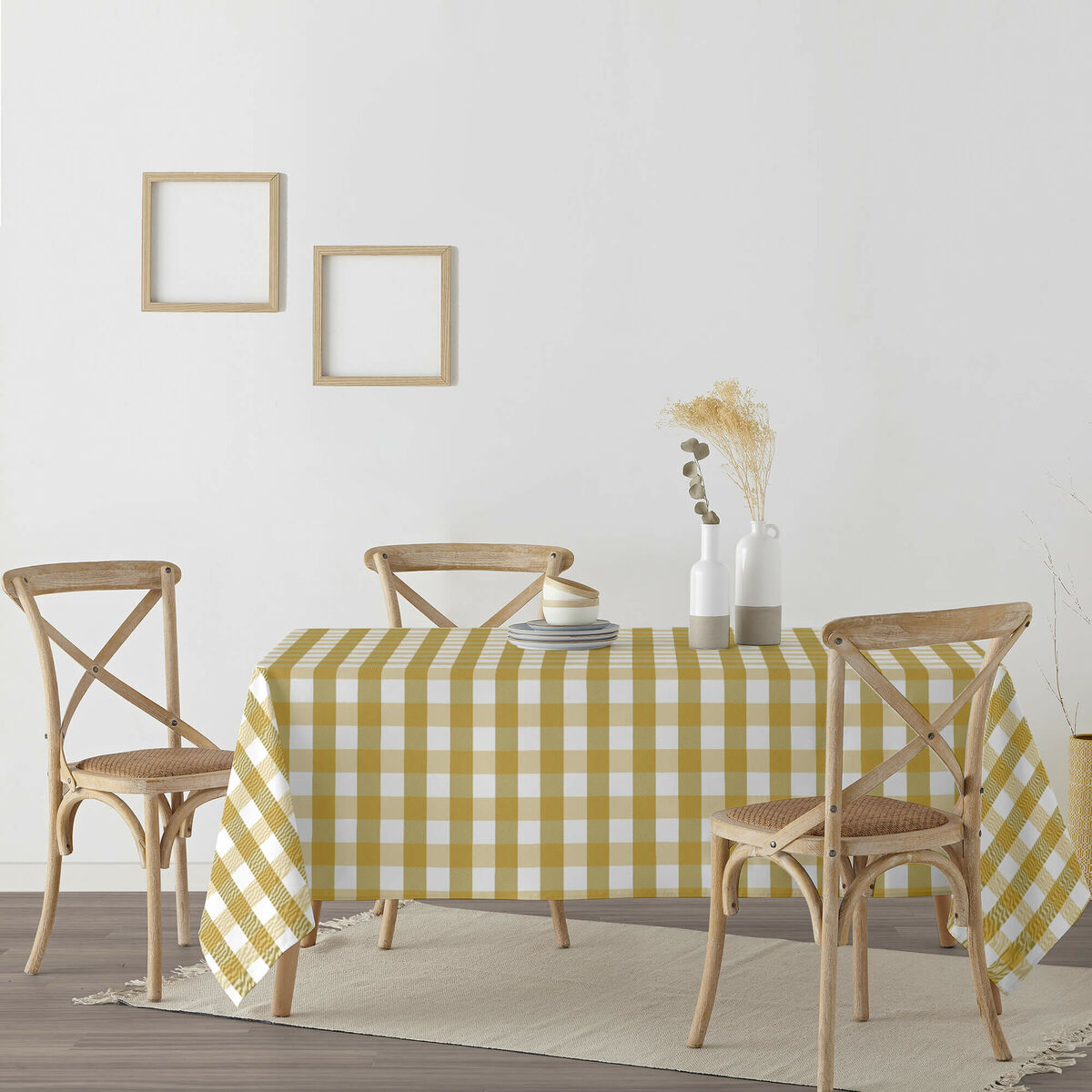Fläckresistent bordsduk Belum Cuadros Senap 250 x 150 cm